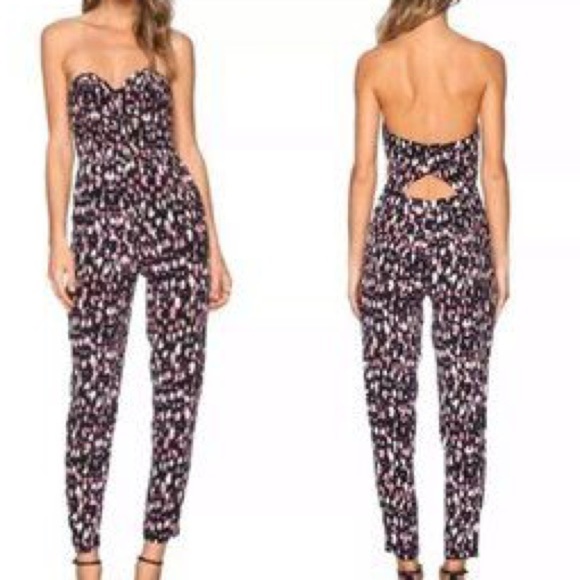 Lovers + Friends Pants - Lovers + Friends Dakota Spotted Sweetheart Neckline Strapless Jumpsuit: 4824